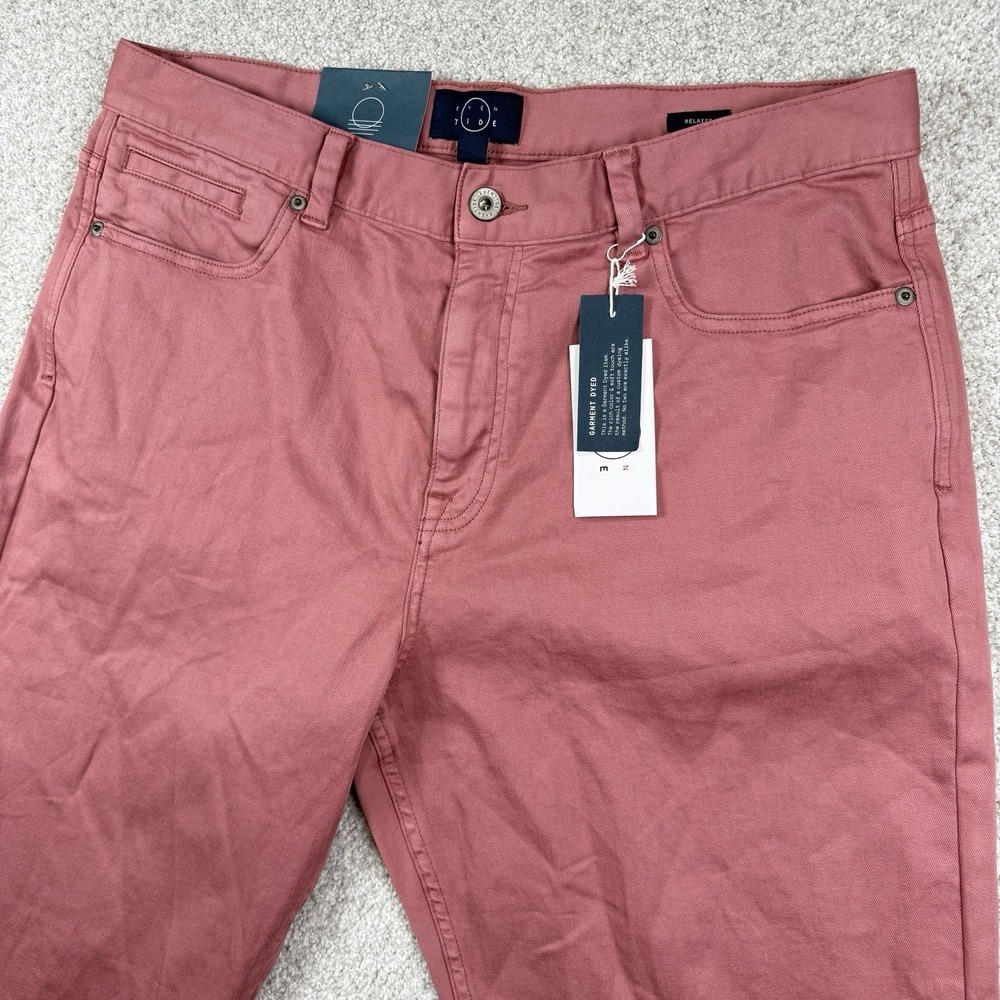 NEW Even Tide Mens Salmon Relaxed Chino‎ Pants Trousers 36x30 Casual Preppy